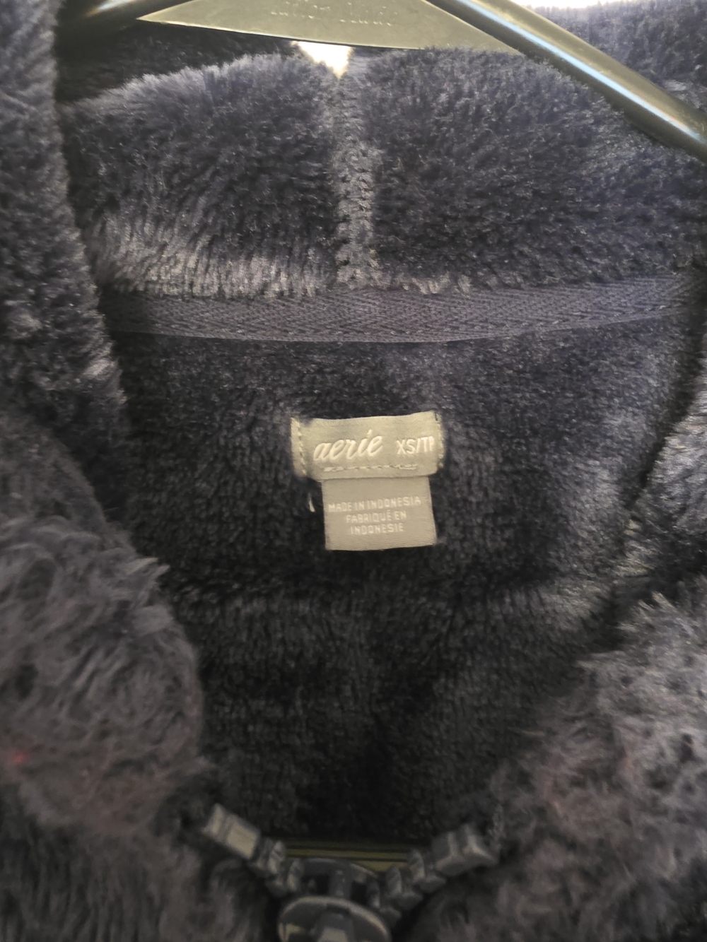 Aerie Women's Navy Plush Fleece Jacket